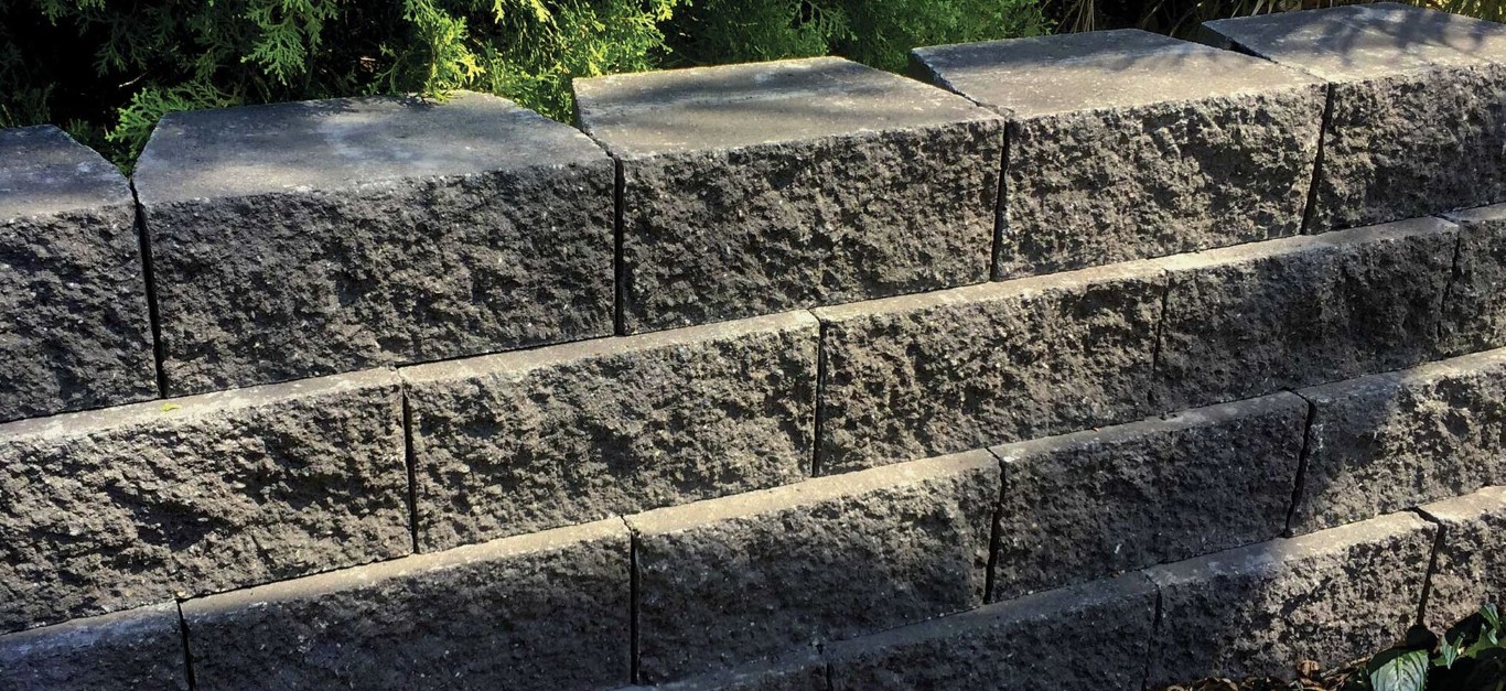 Sturdy concrete block retaining wall with stacked masonry blocks in Laredo, TX